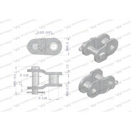 Grandinės jungtis sustiprinta p06a 1 ansi a 35 06c