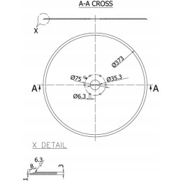 Lygi plokštė 373x3 mm gaspardo g13825091r maschio