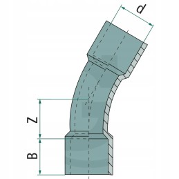 Alkūnė 15 su 2x klijuotomis PVC jungtimis DN 100