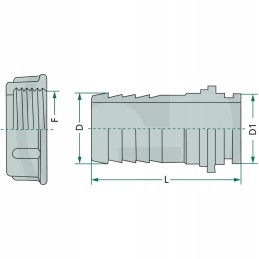 PVC žarnos jungtis 2 1 2 60mm 96mm