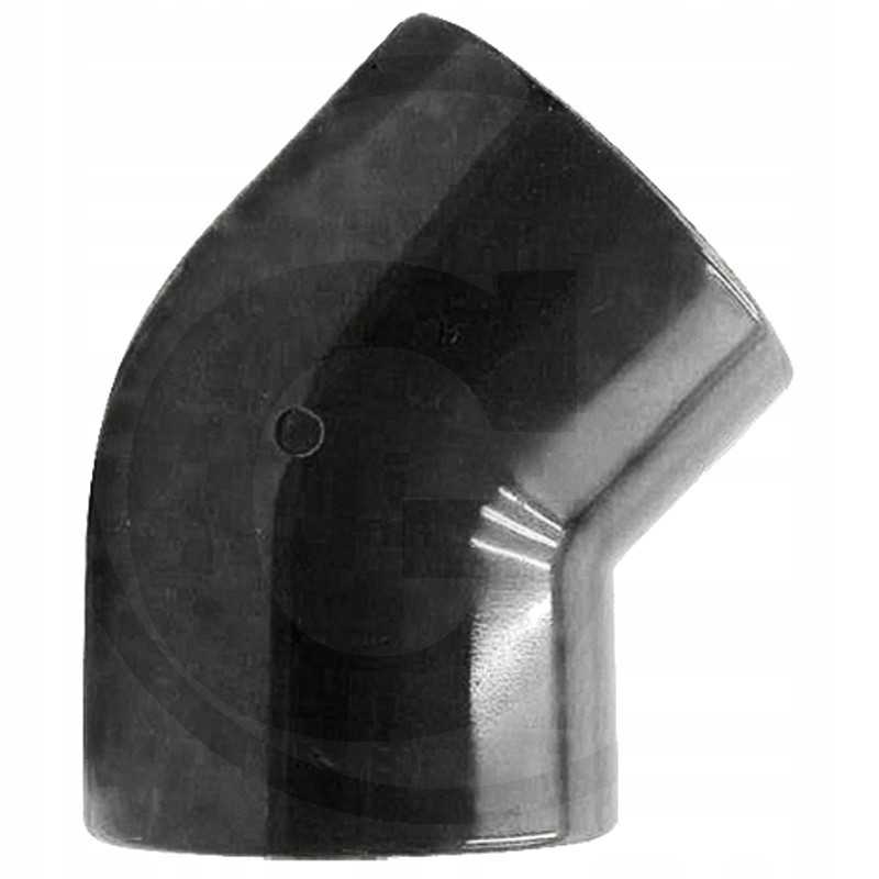 Alkūnė 45 PVC su 2x klijuota jungtimi dn 25