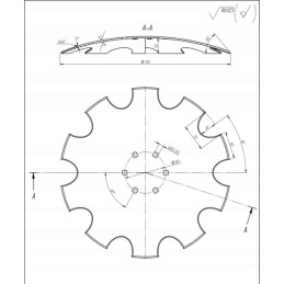 Dantytas akėčių diskas 510x4 mm, 6 skylės, 120 mm
