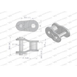 Grandinės jungtis sustiprinta p16a 1 ansi a 80 r1