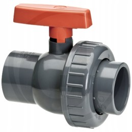 PVC rutulinis vožtuvas su 2x klijuota jungtimi d1 50mm