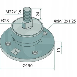 Diskinės akėčios oe150mm m22x1 5 12mm h1 10mm