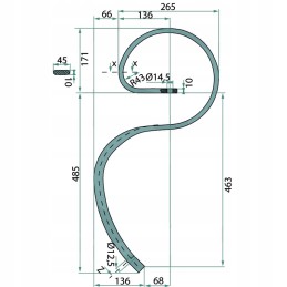 Spyruoklinis noragas 45x10 granito kultivatoriui