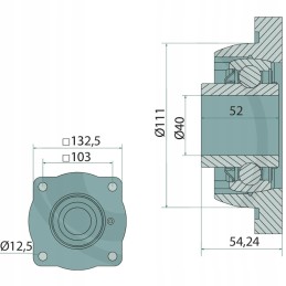 Flanšiniai guoliai tinka 40 mm virtuvėms