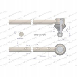 Vairo šarnyras 382mm 3116406r5 warynski 3116