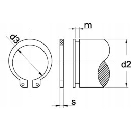 Išorinis tvirtinimo žiedas RVS 15mm