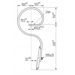 Tiesūs spyruokliniai noragai su noragėliais 480mm 32x10 bagr