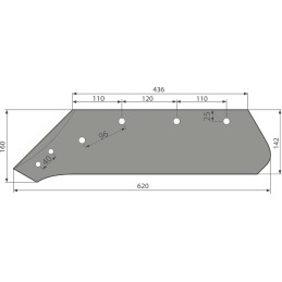 Plūgas 18 kairysis 073007 storis 12mm Kverneland