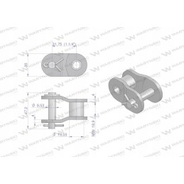 Grandinės jungtis sustiprinta p20a 1 ansi a 100 r