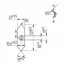 Vienaangis noragas 129mm 40x6 fi10 noragai