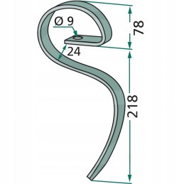 Spyruoklinis dantis 20 x 6 5 mm 20 x 6 5 mm
