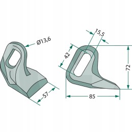 Plaktukas 57 mm smogtuvas su 15 5x42 mm skyle