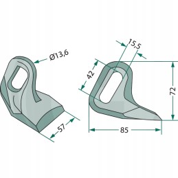 Plaktukas 57 mm smogtuvas su 15 5x42 mm skyle