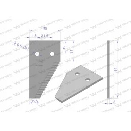 Galutinis derliaus nuėmimo peilis 84x45x3mm Warynski