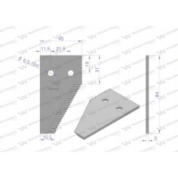 Galutinis derliaus nuėmimo peilis 84x45x3mm Warynski