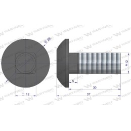 Įkišamas varžtas m12x30mm, 25 Warynski vnt