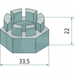 Karūninė veržlė m20 x 1 5 mm gilbers