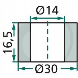 Įvorė 14 x 30 x 16 5 mm dukeris