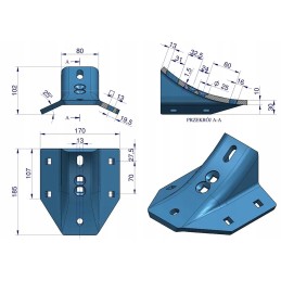 Plūgo plūgo laikiklis 10mm Lemken Smaragd Vulcan