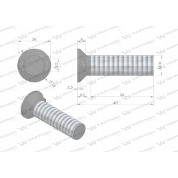 Varžtų rinkinys, dvinosis kaištis, m16x40 mm, 10 klasė, 9 dydžiai