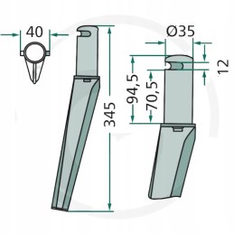 Krone varomųjų akėčių dantis 4904372