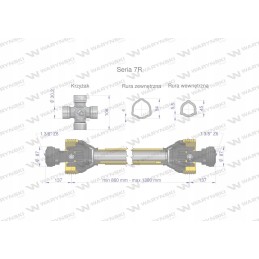 Šarnyrinis ir teleskopinis velenas 860 1300mm 970nm CE