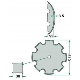 Dantytas diskas 30x30 510mm 1242050040