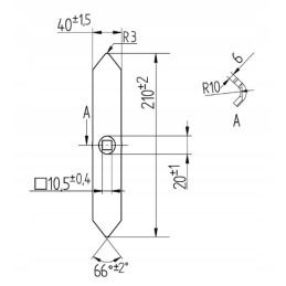 Vienangis noragas 210mm 40x6 300744 bagra