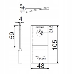 Dešinysis vejapjovės peilis 105x48 mm pottingeris 434 961