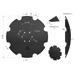 Dantytas diskas su 8 fi 510, tvirtinimas 6 120 4 mm