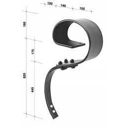 Kultivatoriaus noragas 150x12x780 mm be noragėlių