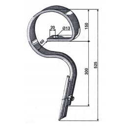 Kultivatoriaus noragas 32x12x525mm jack pot 5110300562