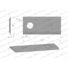 Vejapjovės peilis 107x50x4mm 25 vnt