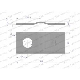 Išlenktas vejapjovės peilis 105x46x3mm 25 vnt