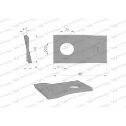 Kairysis vejapjovės peilis 92x48x4mm 25 vnt
