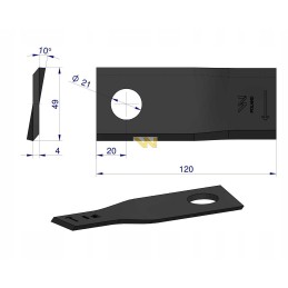 Dešinysis vejapjovės peilis 120x49x4mm 25 vnt