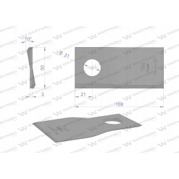 Kairysis vejapjovės peilis 108x50x3mm 25 vnt