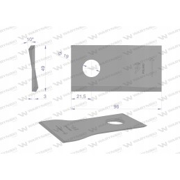 Kairysis vejapjovės peilis 96x48x3mm 25 vnt
