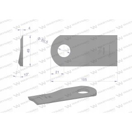 Dešinysis vejapjovės peilis 105x47x4mm 25 vnt