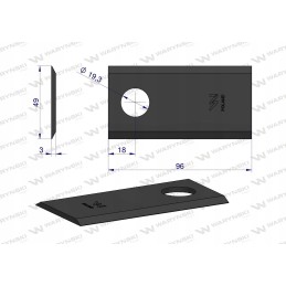 Vejapjovės peilis 96x48x3x19 samasz z064 25 vnt