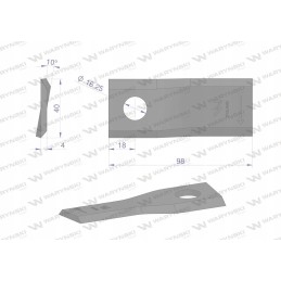Dešinysis vejapjovės peilis 98x40x4mm 25 vnt
