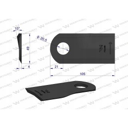 Kairysis vejapjovės peilis 105x47x4mm 25 vnt