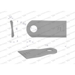 Kairysis vejapjovės peilis 116x48x4mm 25 vnt