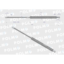 Priekinio galinio lango pavara l max 491mm