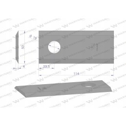 Vejapjovės peilis 114x48x4mm skylė 19 25 vnt