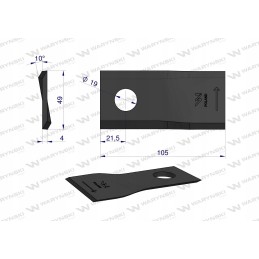Kairysis vejapjovės peilis 105x48x4mm 25 vnt