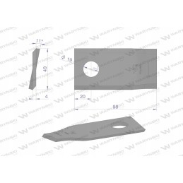 Dešinysis vejapjovės peilis 98x48x4mm 25 vnt